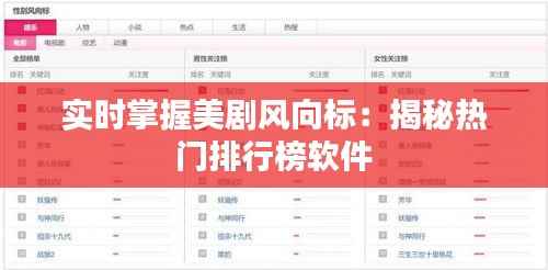 实时掌握美剧风向标:揭秘热门排行榜软件