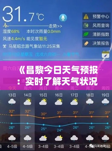 《昌黎今日天气预报：实时了解天气状况》