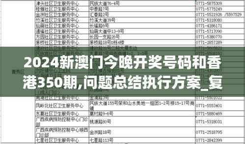 2024新澳门今晚开奖号码和香港350期,问题总结执行方案_复古版3.747