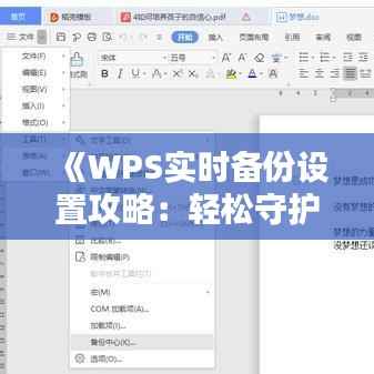 《WPS实时备份设置攻略：轻松守护你的文档安全》