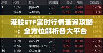 港股ETF实时行情查询攻略：全方位解析各大平台