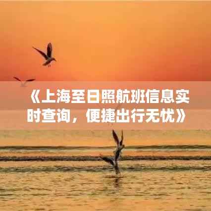 《上海至日照航班信息实时查询，便捷出行无忧》