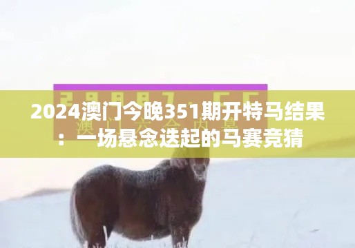 2024澳门今晚351期开特马结果：一场悬念迭起的马赛竞猜