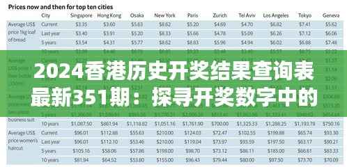 2024香港历史开奖结果查询表最新351期:探寻开奖数字中的奥秘与乐趣