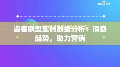 淘客联盟实时数据分析：洞察趋势，助力营销