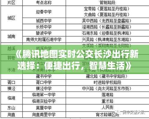 《腾讯地图实时公交长沙出行新选择：便捷出行，智慧生活》