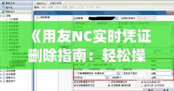 《用友NC实时凭证删除指南:轻松操作,安全无忧》