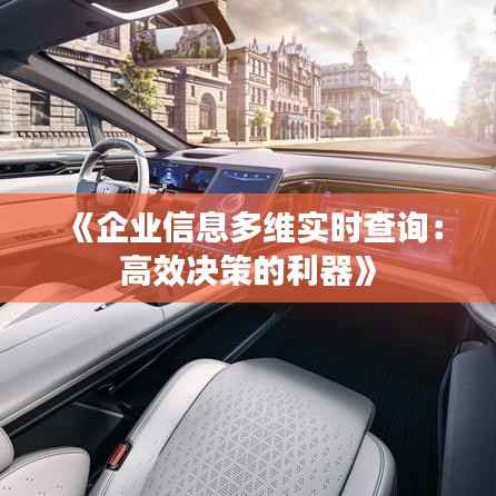 《企业信息多维实时查询：高效决策的利器》