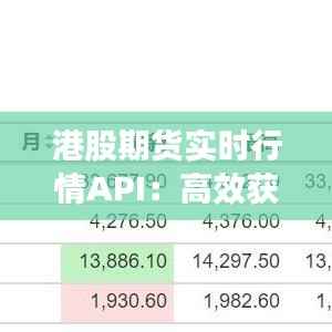 港股期货实时行情API:高效获取市场动态的利器