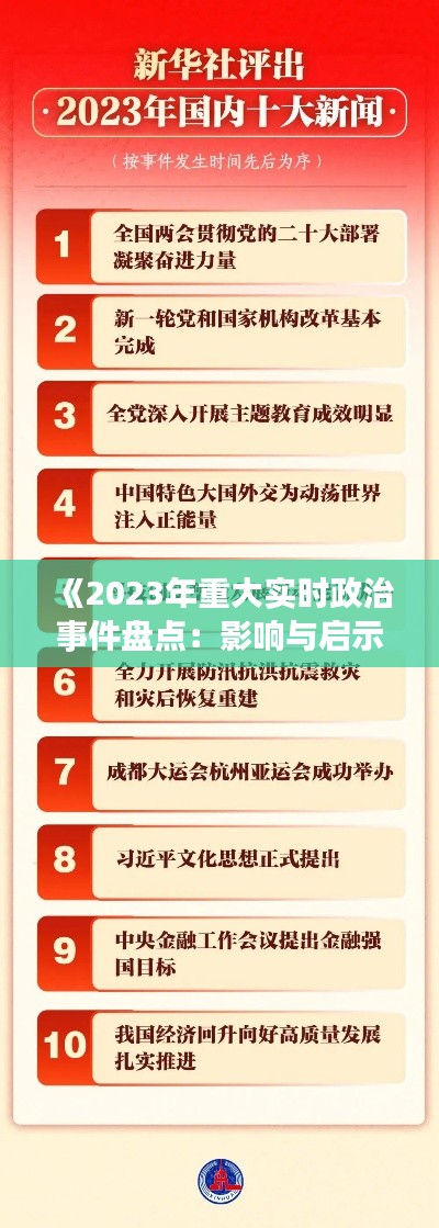 《2023年重大实时政治事件盘点：影响与启示》
