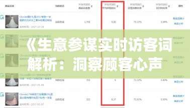 《生意参谋实时访客词解析:洞察顾客心声,提升电商转化率》