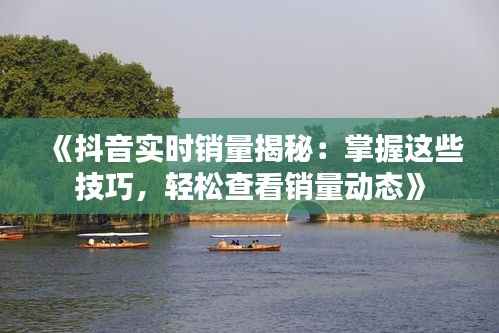 《抖音实时销量揭秘:掌握这些技巧,轻松查看销量动态》