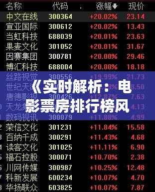 《实时解析:电影票房排行榜风云变幻》