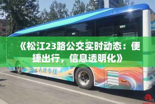 《松江23路公交实时动态：便捷出行，信息透明化》