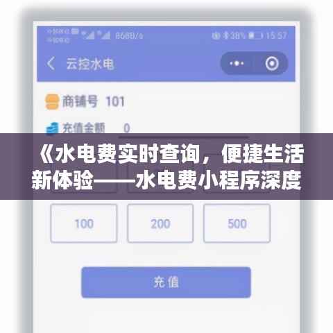 《水电费实时查询，便捷生活新体验——水电费小程序深度解析》