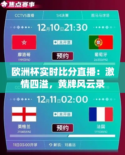欧洲杯实时比分直播：激情四溢，黄牌风云录