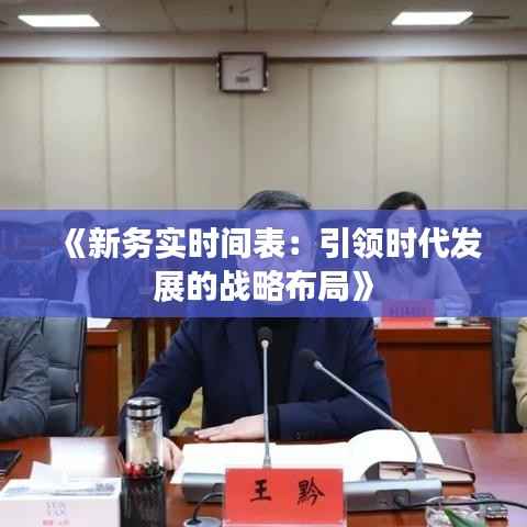 《新务实时间表：引领时代发展的战略布局》