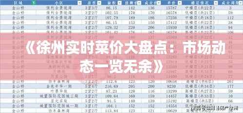 《徐州实时菜价大盘点：市场动态一览无余》