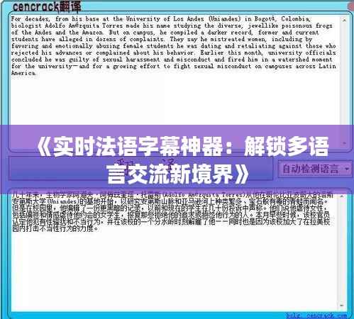 《实时法语字幕神器：解锁多语言交流新境界》