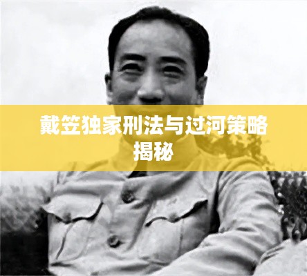 戴笠独家刑法与过河策略揭秘