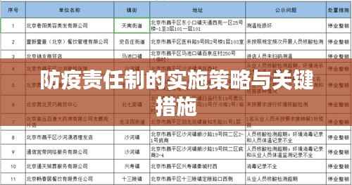 防疫责任制的实施策略与关键措施