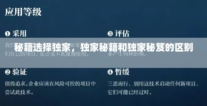 秘籍选择独家，独家秘籍和独家秘笈的区别 