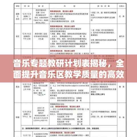 音乐专题教研计划表揭秘，全面提升音乐区教学质量的高效策略