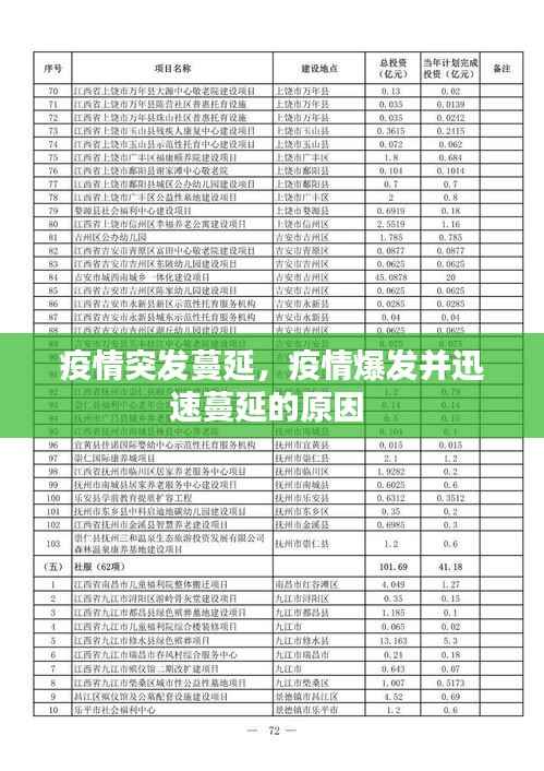 疫情突发蔓延，疫情爆发并迅速蔓延的原因 