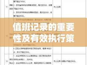 值班记录的重要性及有效执行策略,制度落实与责任担当