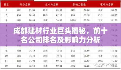 成都建材行业巨头揭秘，前十名公司排名及影响力分析