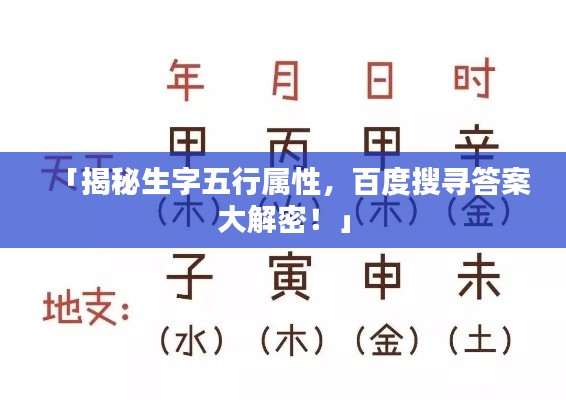「揭秘生字五行属性，百度搜寻答案大解密！」