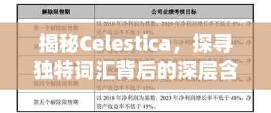 揭秘Celestica，探寻独特词汇背后的深层含义