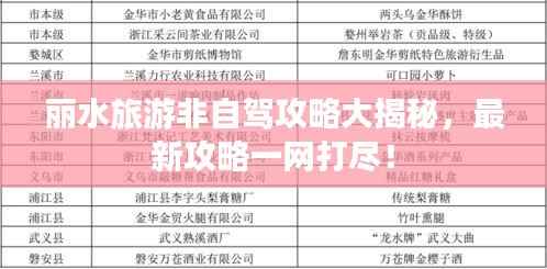丽水旅游非自驾攻略大揭秘，最新攻略一网打尽！