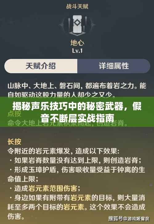 揭秘声乐技巧中的秘密武器，假音不断层实战指南