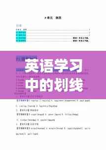 英语学习中的划线技巧，深入解析与高效应用
