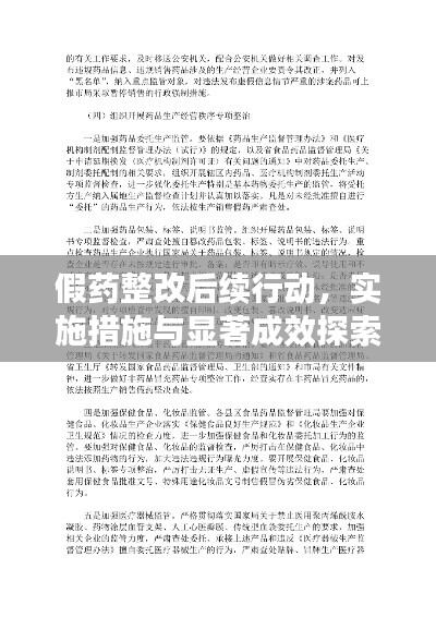 假药整改后续行动，实施措施与显著成效探索