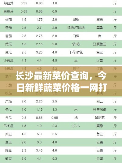长沙最新菜价查询,今日新鲜蔬菜价格一网打尽!