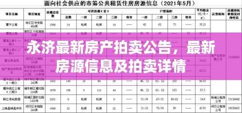 永济最新房产拍卖公告,最新房源信息及拍卖详情