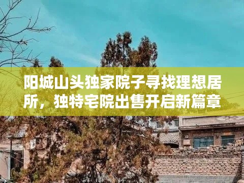 阳城山头独家院子寻找理想居所，独特宅院出售开启新篇章