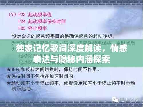 独家记忆歌词深度解读,情感表达与隐秘内涵探索