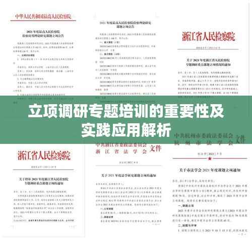 立项调研专题培训的重要性及实践应用解析