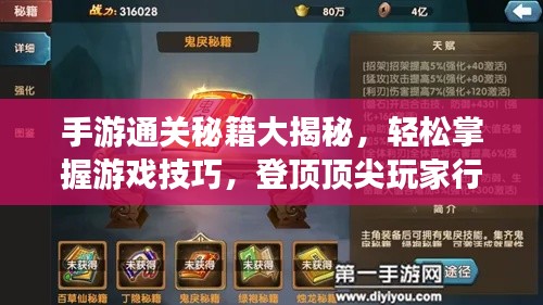 手游通关秘籍大揭秘，轻松掌握游戏技巧，登顶顶尖玩家行列！