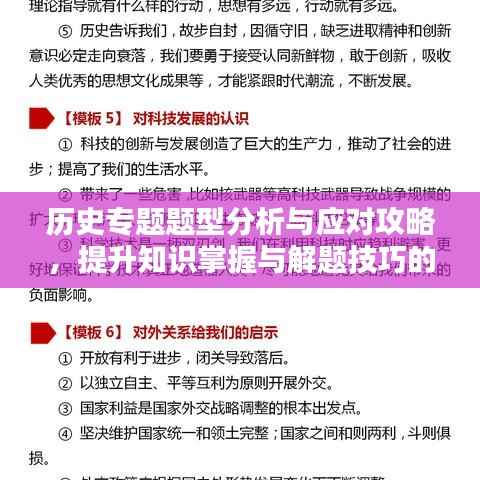 历史专题题型分析与应对攻略,提升知识掌握与解题技巧的双重保障
