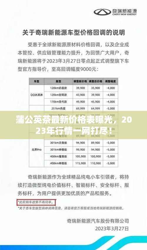 蒲公英茶最新价格表曝光，2023年行情一网打尽！