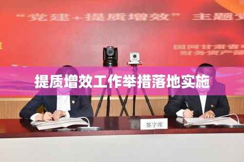 提质增效工作举措落地实施