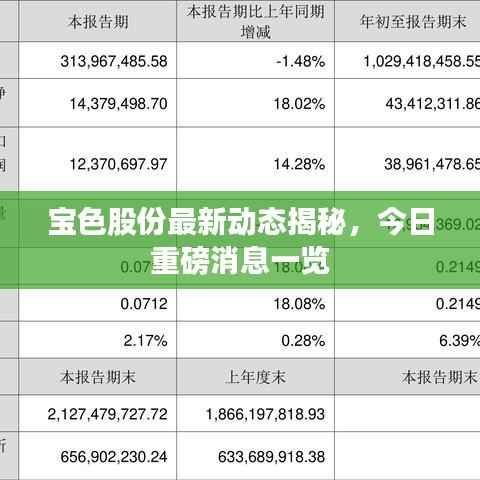 宝色股份最新动态揭秘，今日重磅消息一览