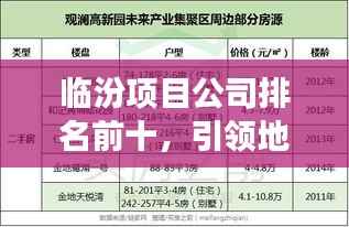 临汾项目公司排名前十，引领地区发展的行业佼佼者