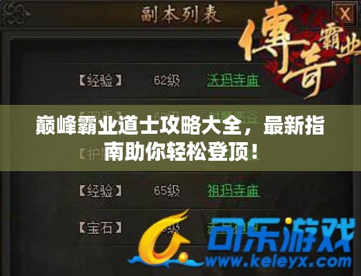 巅峰霸业道士攻略大全，最新指南助你轻松登顶！