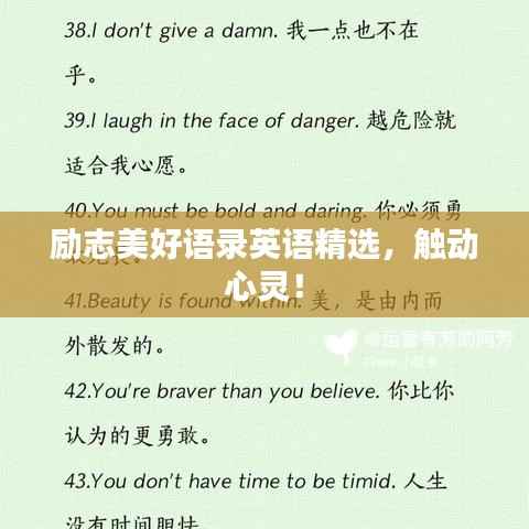 励志美好语录英语精选，触动心灵！