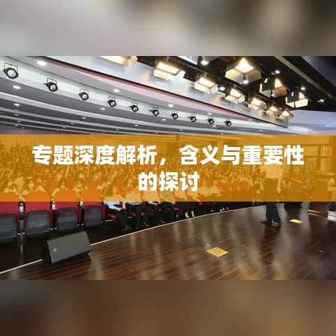 专题深度解析，含义与重要性的探讨
